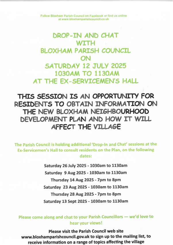 Drop in and chat with Bloxham Parish council